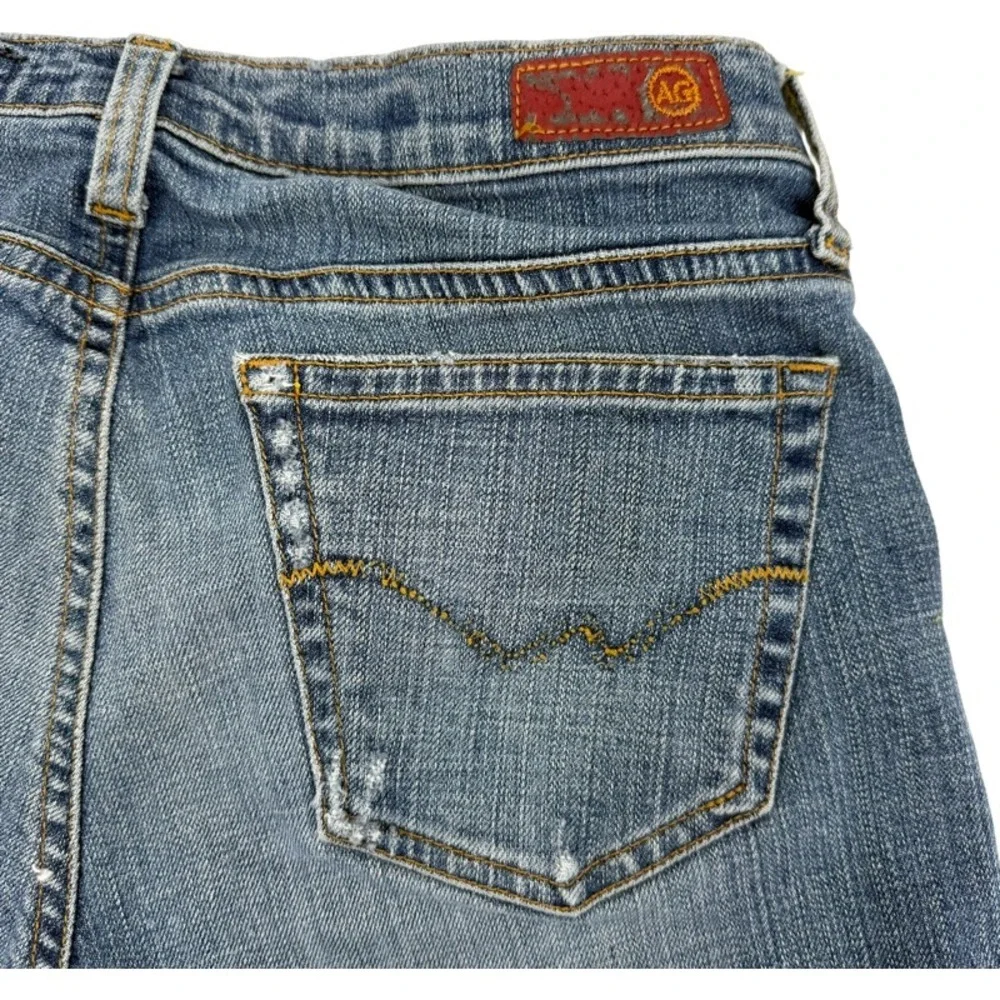 AG ADRIANO GOLDSCHMIED The Angel Denim‎ Shorts Medium Wash Raw Hem 28 Bermuda